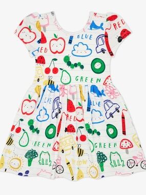 Little Sleepies Coloring Crew Short Sleeve Skater Dress Size 7